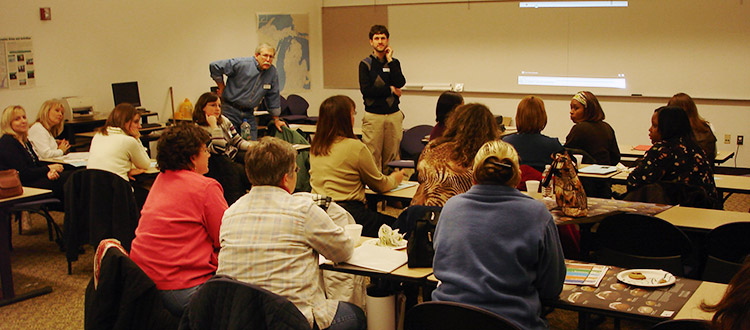 Workshop being taught in a classroom