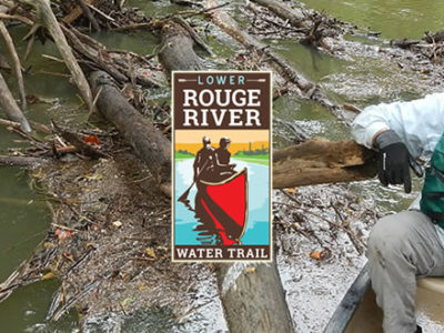 Man canoeing on the Rouge River Water Trail