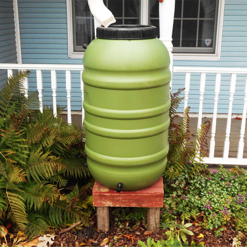 Rain Barrel Pedestal, Upcycled Wood