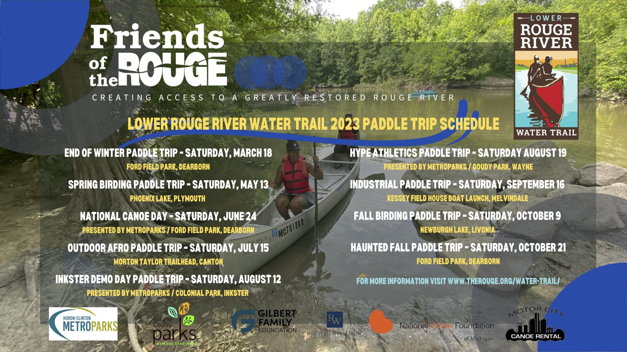 Lower Rouge River Water Trail Events Friends of the Rouge