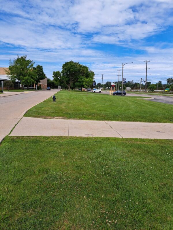 Island between Thurston High School and the parking lot prior to tree and shrub planting.